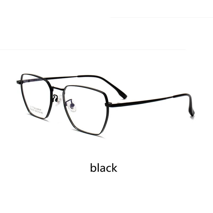 Kocolior Unisex Full Rim Polygon Titanium Alloy Eyeglasses 2051 Full Rim Kocolior Black China 