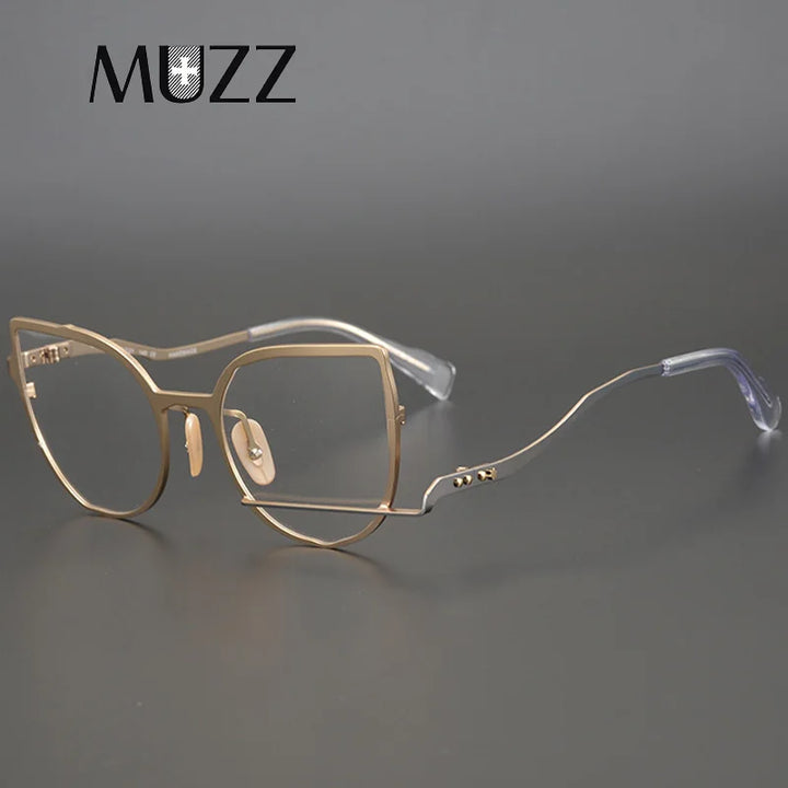 Muzz Women's Full Rim Square Cat Eye Titanium Eyeglasses 10031 Full Rim Muzz   