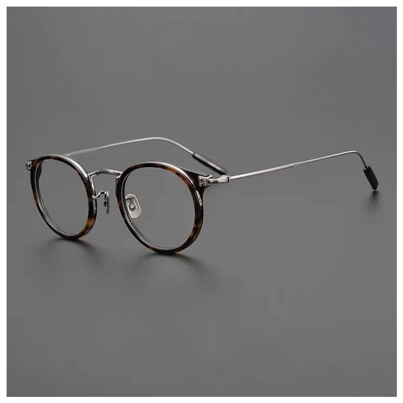 Aimee Unisex Full Rim Round Titanium Acetate Eyeglasses 1557 Full Rim Aimee Tortoise  