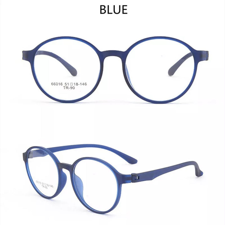 Kocolior Unisex Full Rim Round Tr 90 Hyperopic Reading Glasses 66016 Reading Glasses Kocolior Blue China 0
