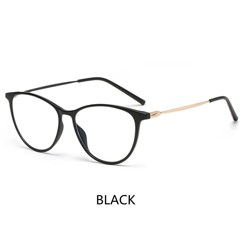 Kocolior Unisex Full Rim Cat Eye Tr 90 Alloy Hyperopic Reading Glasses S902 Reading Glasses Kocolior Black China +25