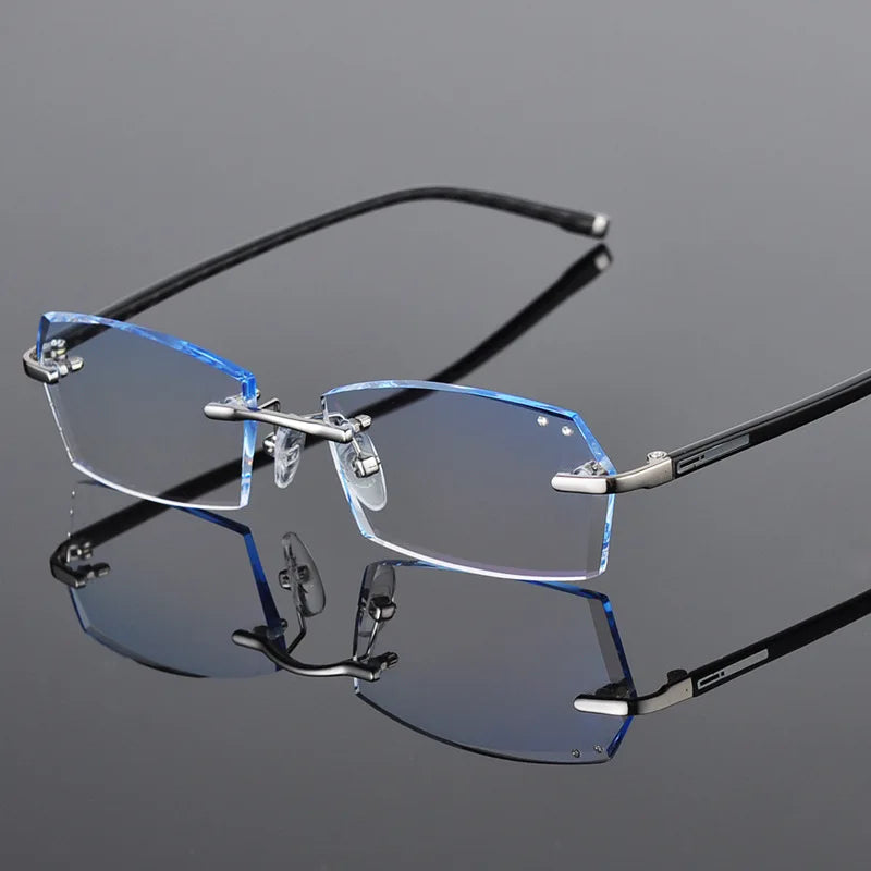 Reven Jate Women's/Unisex Rimless Square Alloy Eyeglasses 658028
