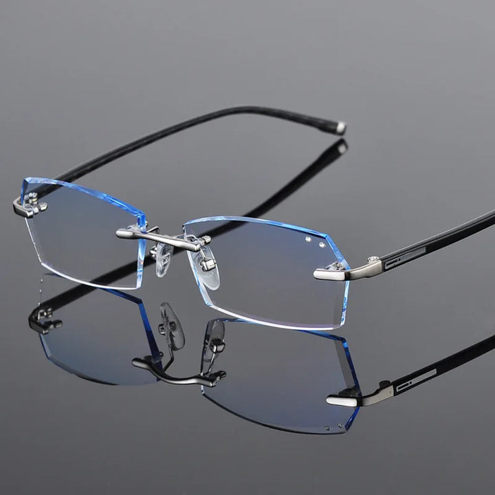 Reven Jate Women's/Unisex Rimless Square Alloy Eyeglasses 658028