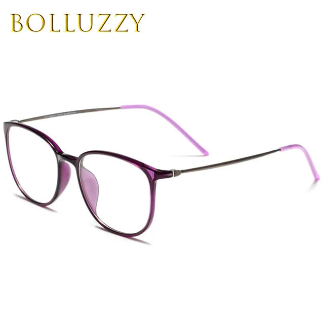 Bolluzzy Women's Full Rim Square Tr 90 Titanium Eyeglasses 5118 Full Rim Bolluzzy   