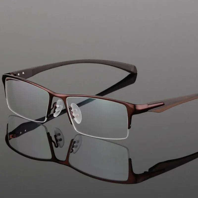 Hotochki Unisex Semi Rim Square Alloy Eyeglasses 69065