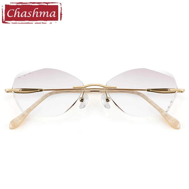 Chashma Women's Rimless Oval Cat Eye Titanium Eyeglasses 3304 Rimless Chashma   