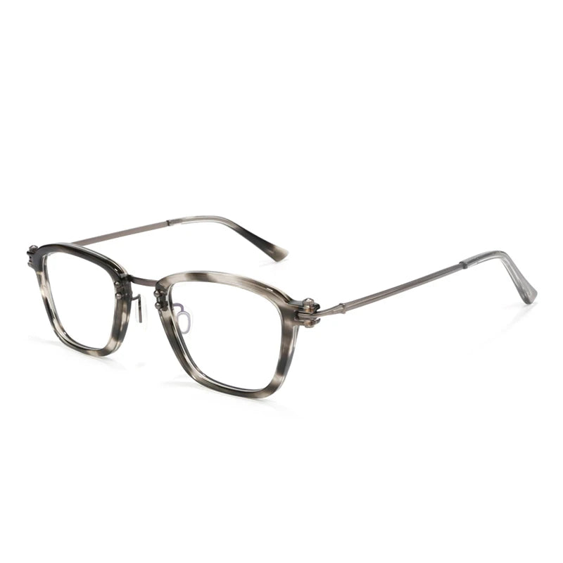 Aimee Unisex Full Rim Square Titanium Acetate Eyeglasses 5880 Full Rim Aimee Amber  