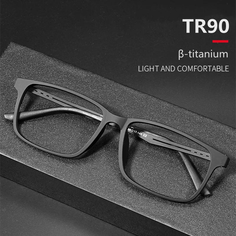 Kocolior Unisex Full Rim Square Tr 90 Titanium Hyperopic Reading Glasses F3003 Reading Glasses Kocolior   