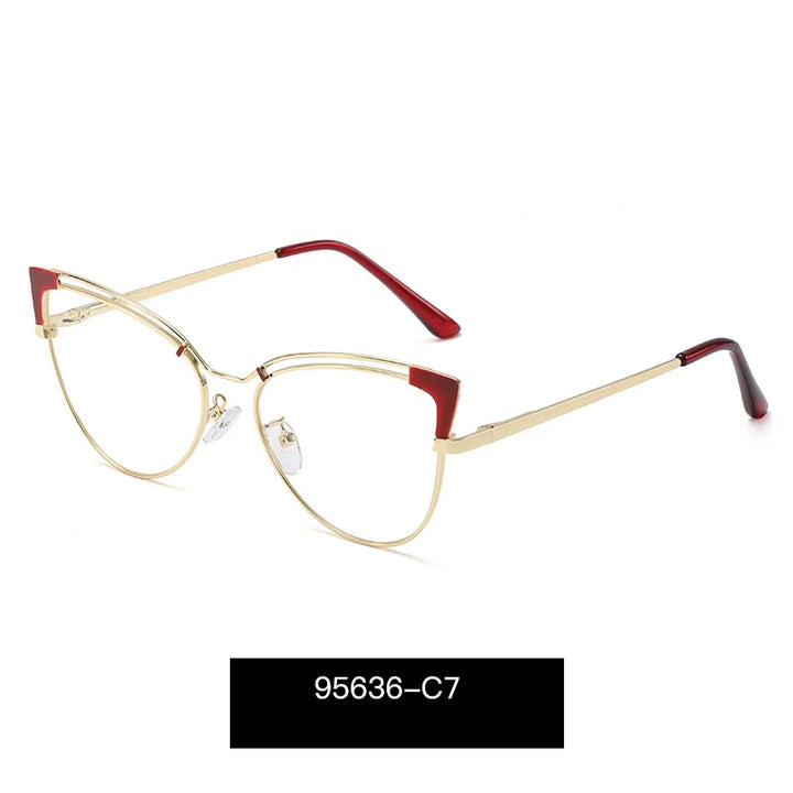 Hotony Women's Full Rim Oval Cat Eye Tr 90 Alloy Eyeglasses 495636