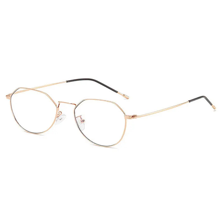 Hotony Women's Full Rim Flat Top Round Alloy Eyeglasses 920219