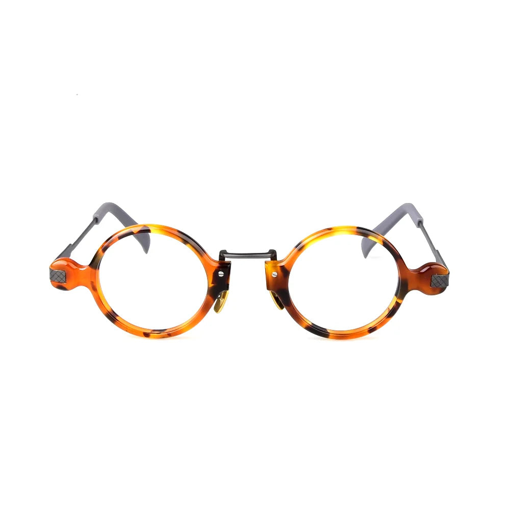 Aimee Unisex Full Rim Round Acetate Titanium Eyeglasses 141501 Full Rim Aimee   