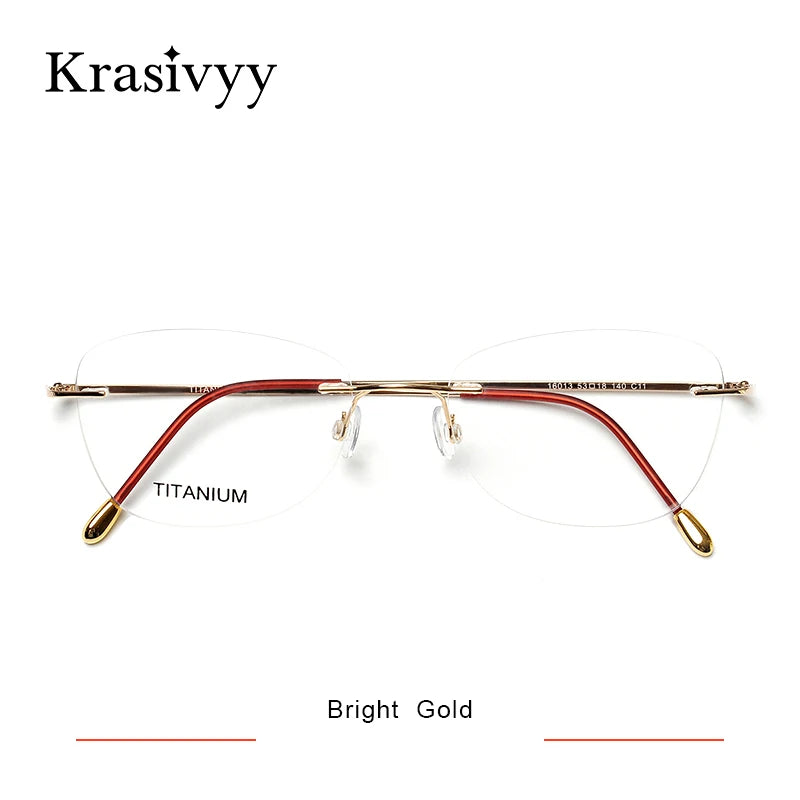 Krasivyy Unisex Rimless Oval Square Titanium Eyeglasses 316013