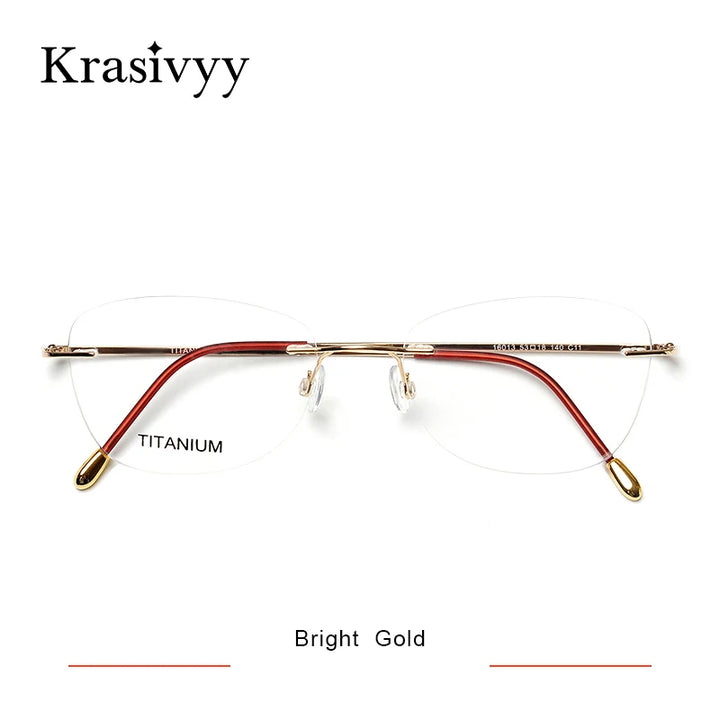 Krasivyy Unisex Rimless Oval Square Titanium Eyeglasses 316013