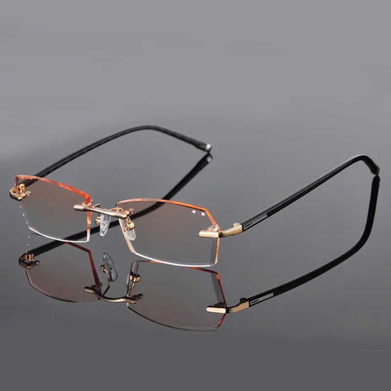 Reven Jate Women's/Unisex Rimless Square Alloy Eyeglasses 658028
