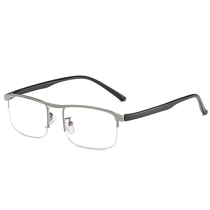 Hotochki Mens Semi Rim Square Alloy Eyeglasses Zy8801 Semi Rim Hotochki GRAY  