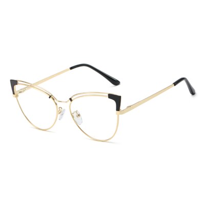 Ralferty  Women's Full Rim Square Cat Eye Eyeglass Alloy Eyeglasses F95636 Full Rim Ralferty C5 Black  
