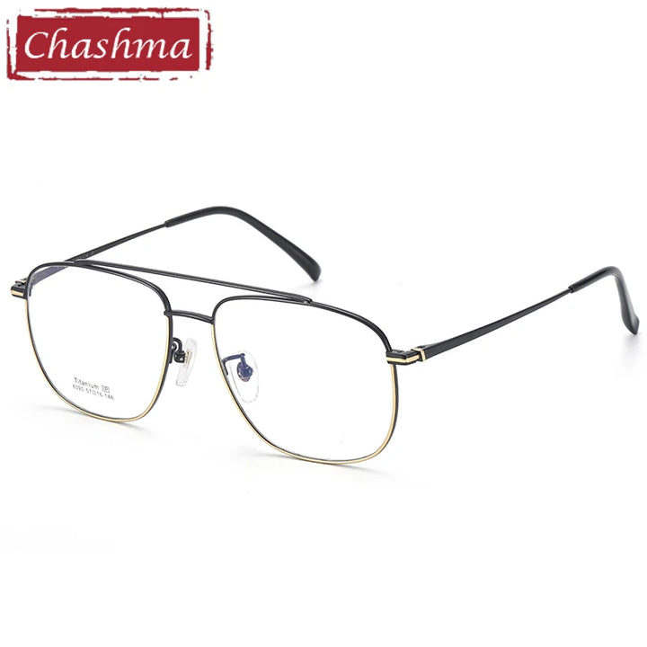 Chashma Unisex Full Rim Square Double Bridge Titanium Eyeglasses 8390 Full Rim Chashma   