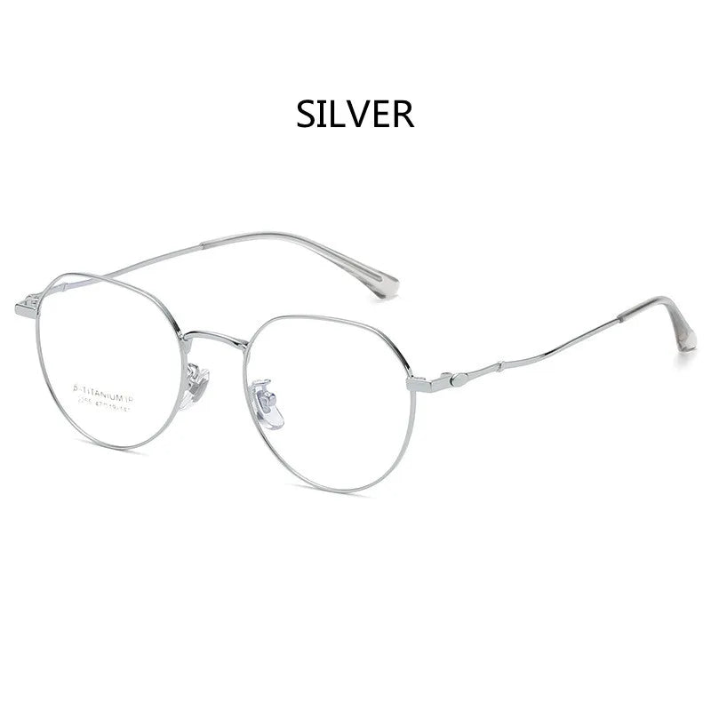 Kocolior Unisex Full Rim Oval Titanium Eyeglasses 2255 Full Rim Kocolior Silver China 