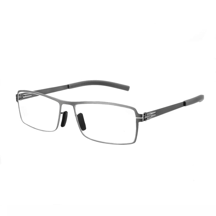 Aimee Unisex Full Rim Square Screwless Stainless Steel Eyeglasses 20585 Full Rim Aimee Gun grey  