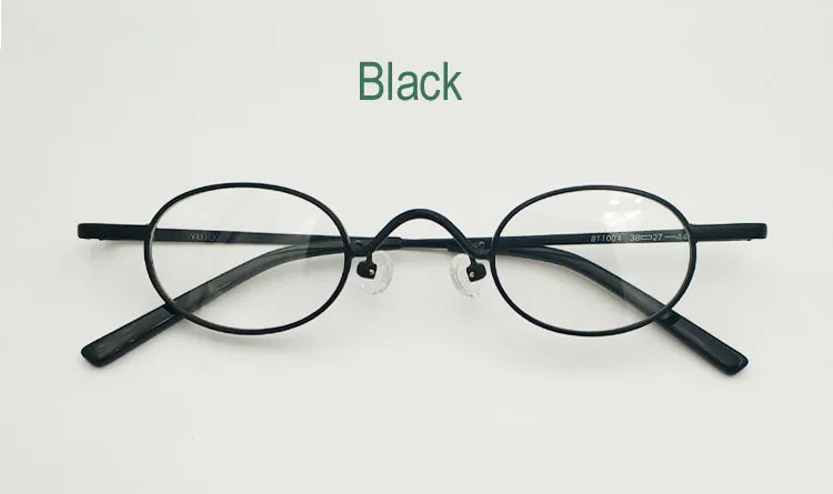 Yujo Unisex Full Rim Oval Alloy Eyeglasses 13427 Full Rim Yujo black CHINA