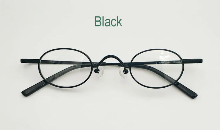 Yujo Unisex Full Rim Oval Alloy Eyeglasses 13427 Full Rim Yujo black CHINA