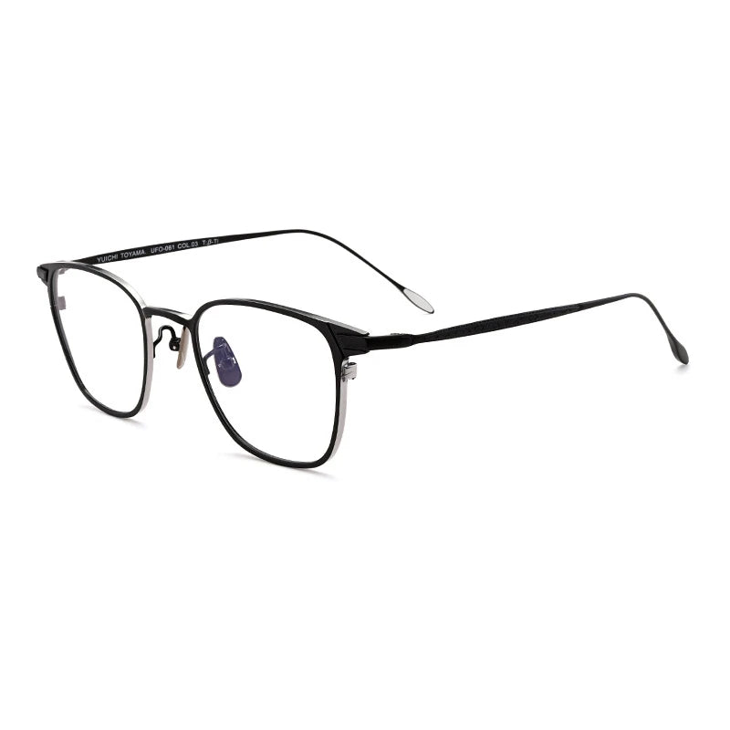 Aimee Unisex Full Rim Square Titanium Eyeglasses 251201 Full Rim Aimee Black  