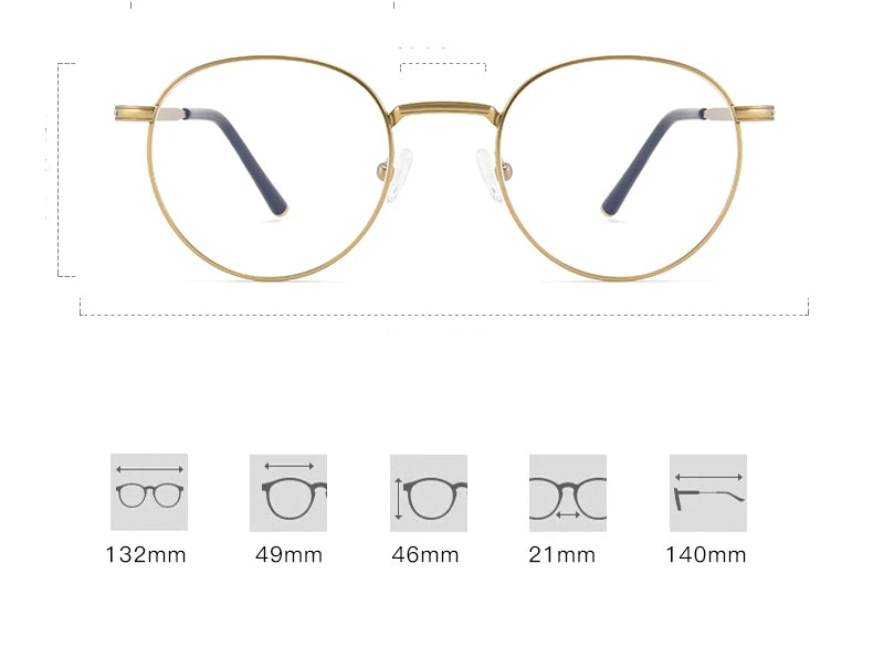 Aimee Unisex Full Rim Round Titanium Eyeglasses 18531 Full Rim Aimee   