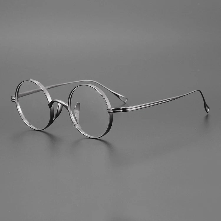 Aimee Unisex Full Rim Round Titanium Eyeglasses 111399 Full Rim Aimee Gun  