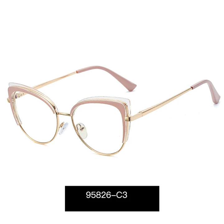 Hotony Women's Full Rim Oval Cat Eye Tr 90 Alloy Eyeglasses 958264