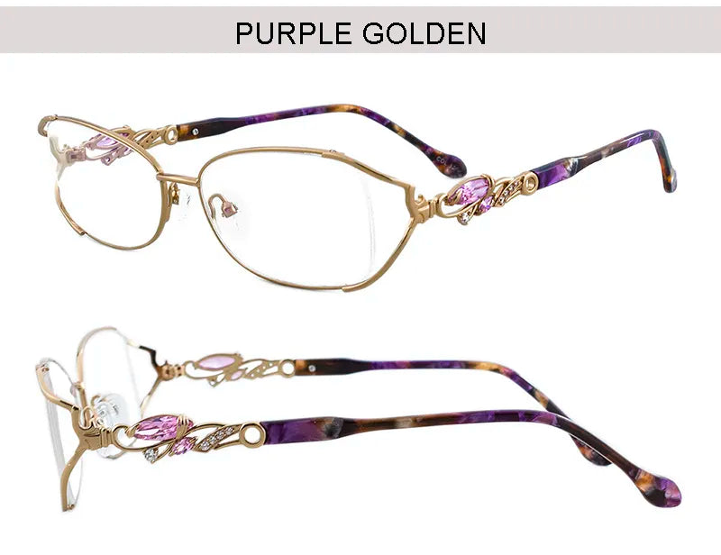 Women's Eyeglasses Metal Acetate Bo75045 Frame Bolluzzy Purple  