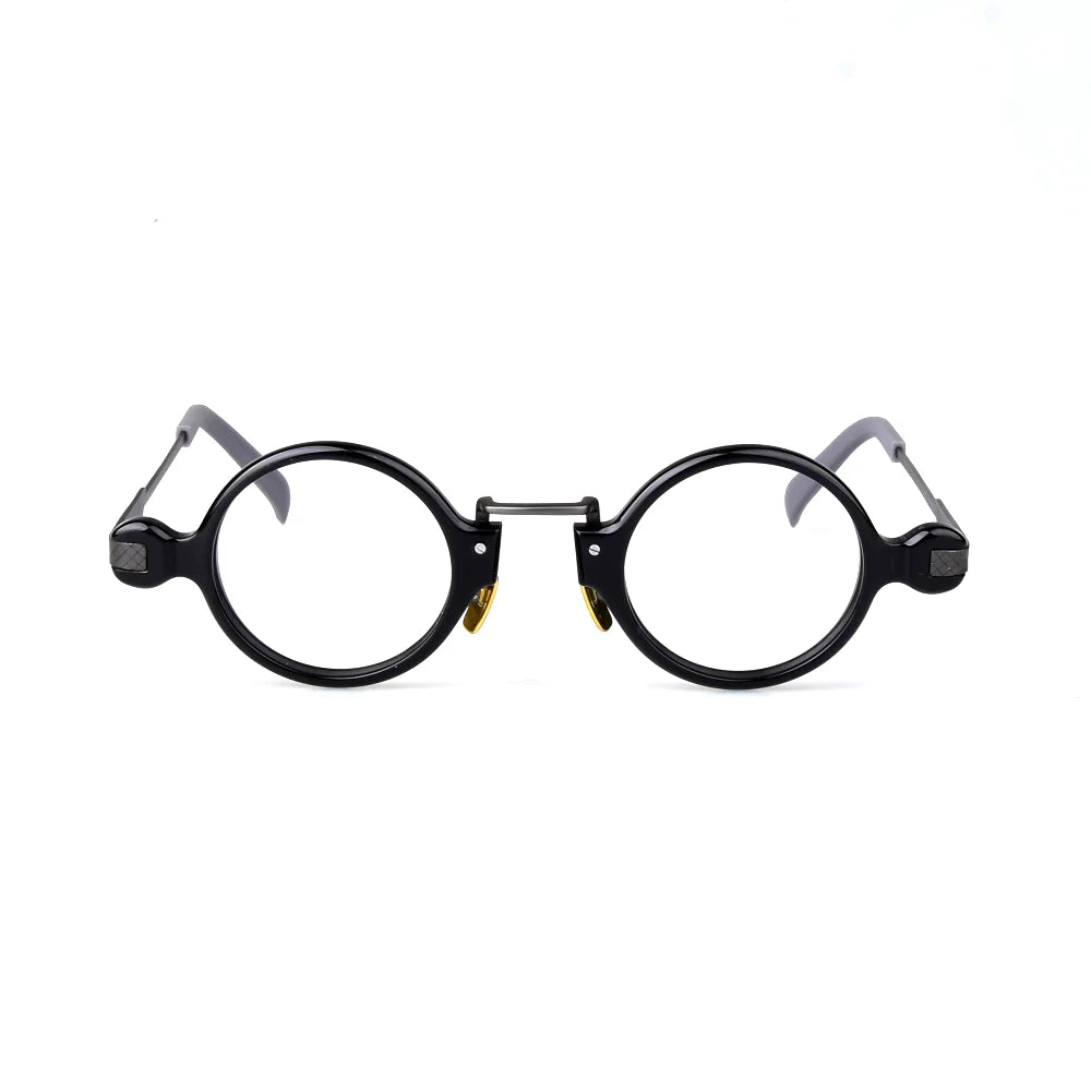 Aimee Unisex Full Rim Round Acetate Titanium Eyeglasses 141501 Full Rim Aimee   