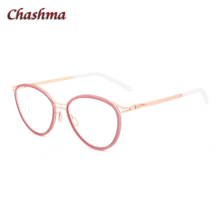 Chashma Ochki Men's Full Rim Round Acetate Titanium Eyeglasses 89032