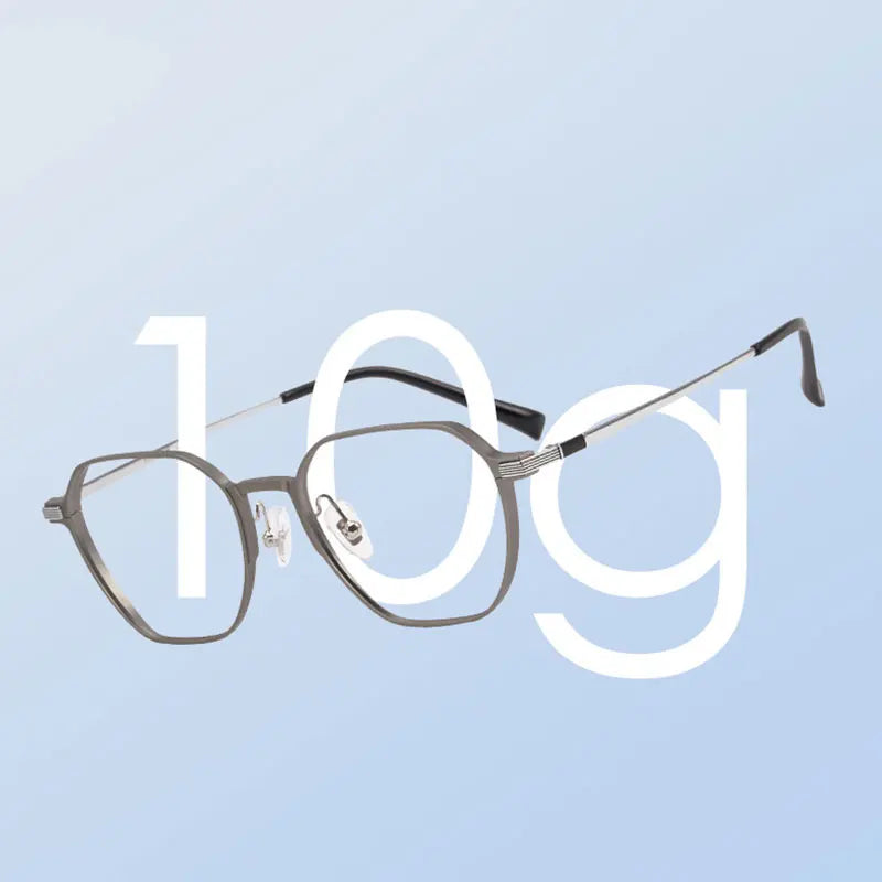 Handoer Unisex Full Rim Polygonal Aluminum Magnesium Alloy Eyeglasses H505 Full Rim Handoer   