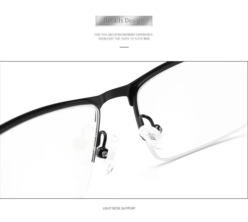 Hotochki 9501 unisex semi rim alloy prescription eyeglasses — view 9