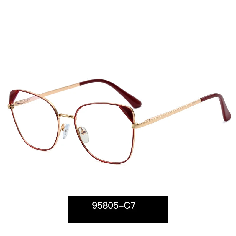 Hotony Women's Full Rim Square Cat Eye Tr 90 Alloy Eyeglasses 958054