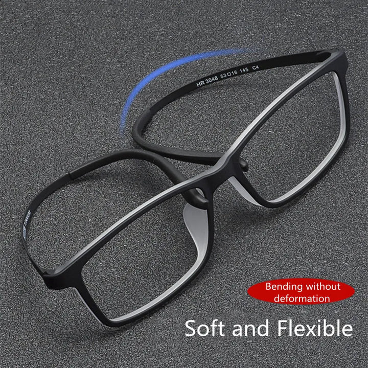Kocolior Unisex Full Rim Square Tr 90 Titanium Hyperopic Reading Glasses 3067 Reading Glasses Kocolior   