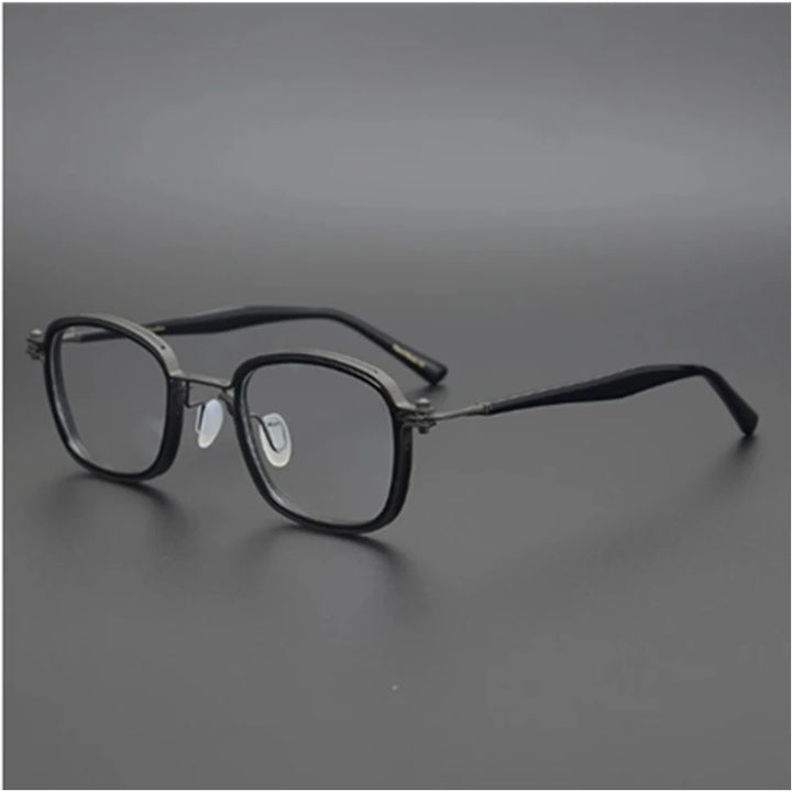 Aimee Unisex Full Rim Square Titanium Acetate Eyeglasses 14622 Full Rim Aimee Black  