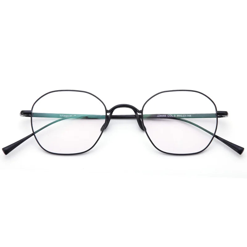 Muzz Women's Full Rim Polygon Oval Titanium Eyeglasses 48056