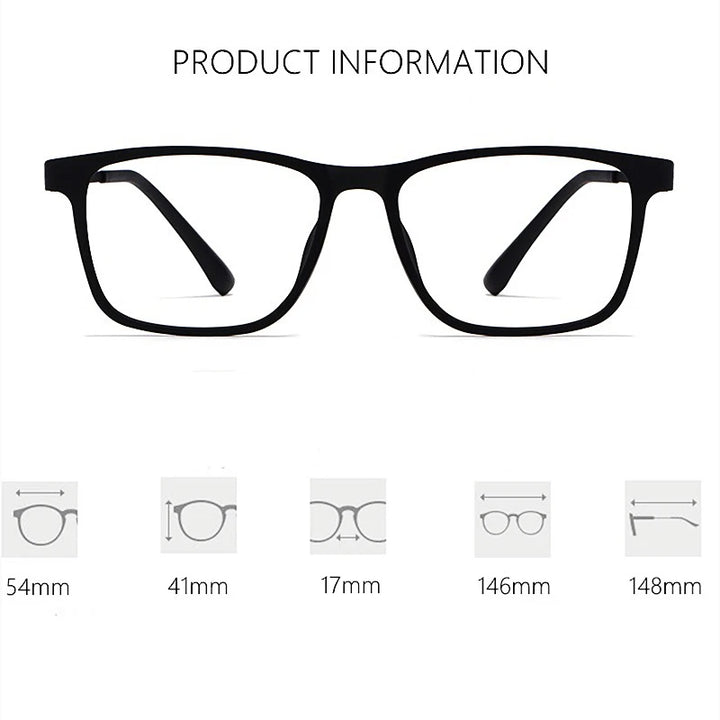 Yimaruili Unisex Full Rim Big Square Tr 90 Titanium Eyeglasses 3068 Full Rim Yimaruili Eyeglasses   