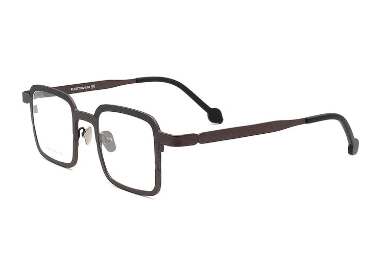 Muzz Unisex Full Rim Big Square Titanium Eyeglasses 47746 Full Rim Muzz C2