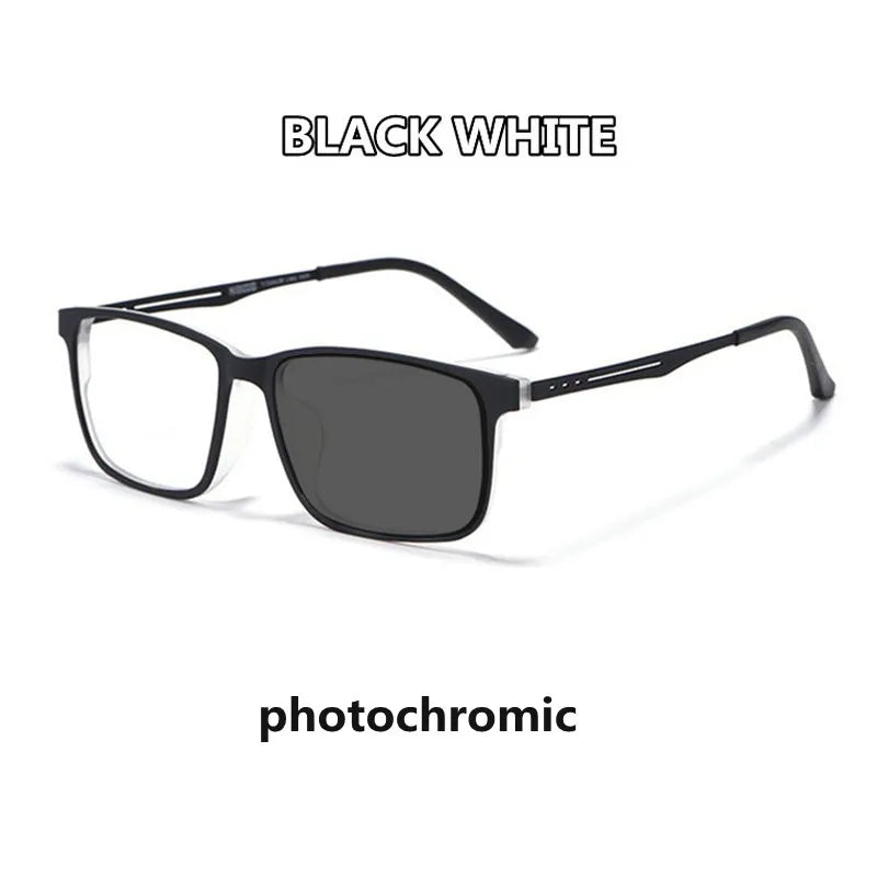 Kocolior Unisex Full Rim Square Tr 90 Titanium Hyperopic Reading Glasses F3003 Reading Glasses Kocolior White photochromic 0 