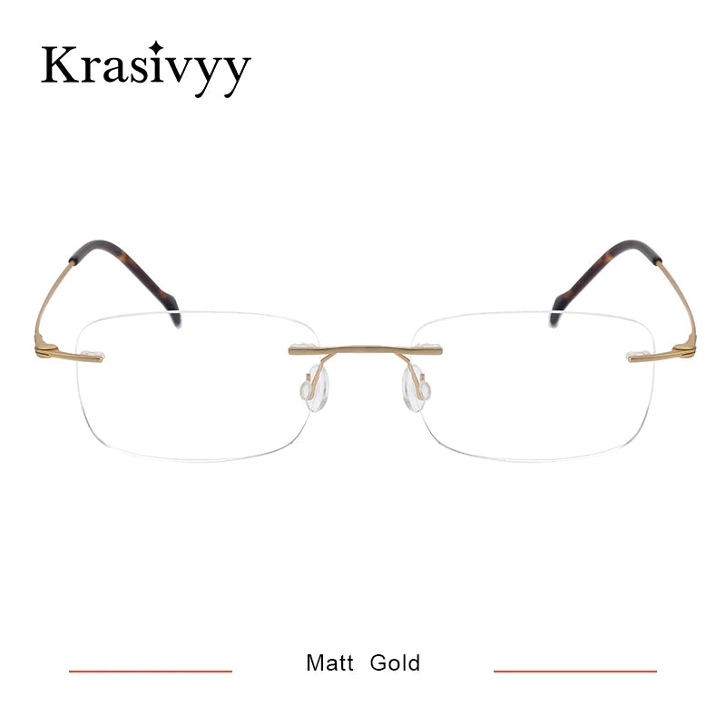 Krasivyy Unisex Rimless Square Screwless Titanium Eyeglasses 421606