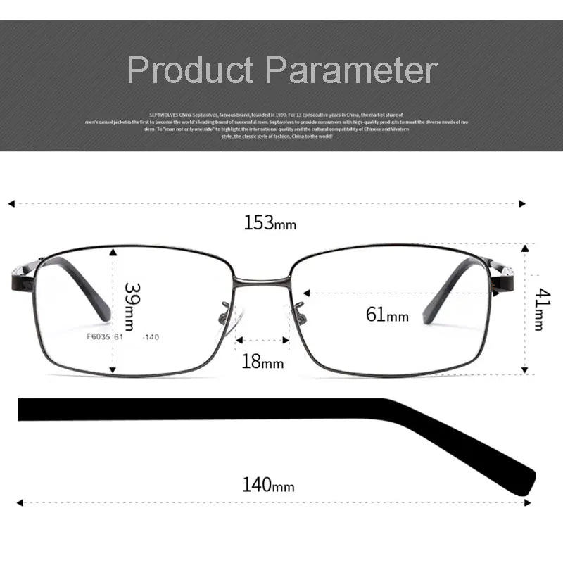 Hotochki Men's Full Rim Square Alloy Eyeglasses 6035 Full Rim Hotochki   