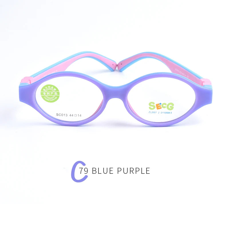 Secg Unisex Children's Full Rim Round Tr 90 Silicone Eyeglasses 19013 Full Rim Secg C79  