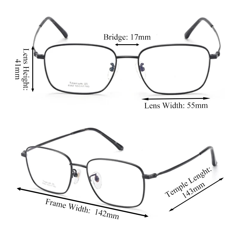 Chashma Unisex Full Rim Square Titanium Eyeglasses 38382