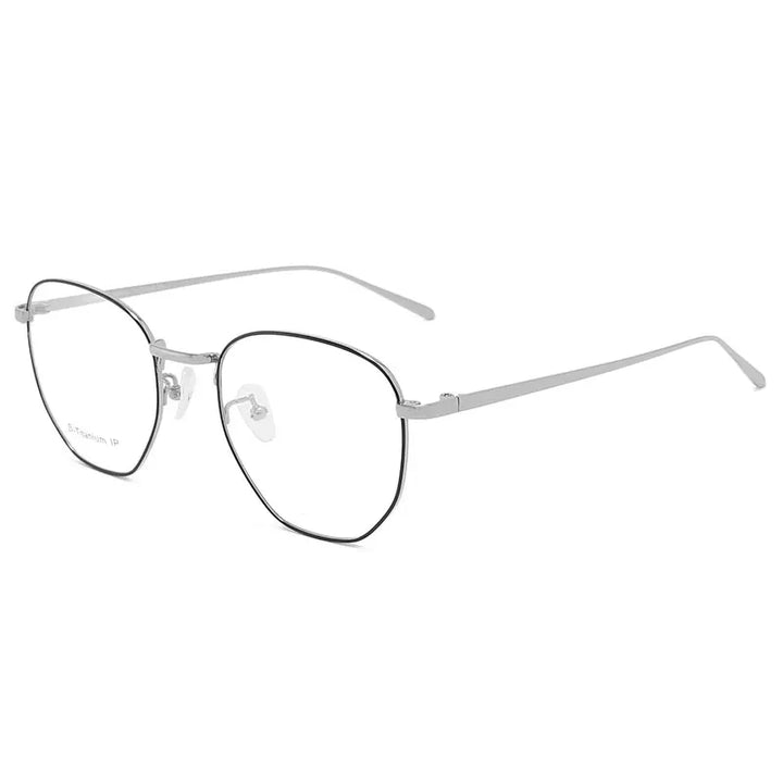 Reven Jate Men's Full Rim Round Alloy Eyeglasses 1814
