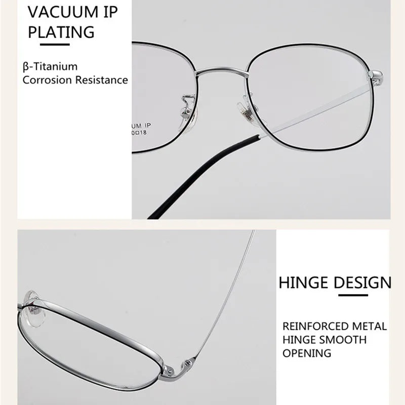 Kocolior Unisex Full Rim Irregular Square Alloy Hyperopic Reading Glasses 80011 Reading Glasses Kocolior   