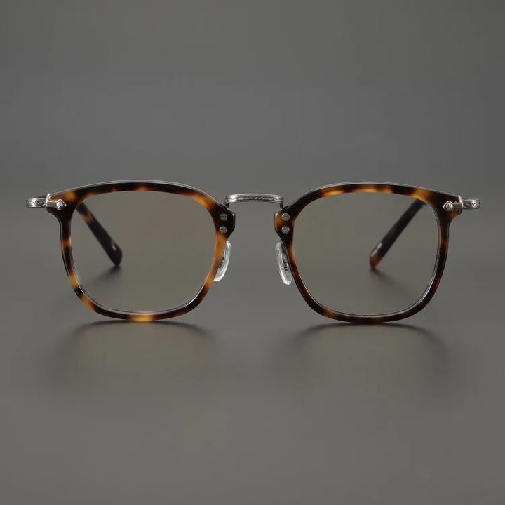 Aimee Men's Full Rim Square Titanium Acetate Eyeglasses 20806 Full Rim Aimee Tortoise  