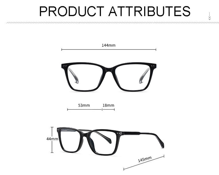 Hotochki Unisex Full Rim Square Tr 90 Alloy Eyeglasses 351447