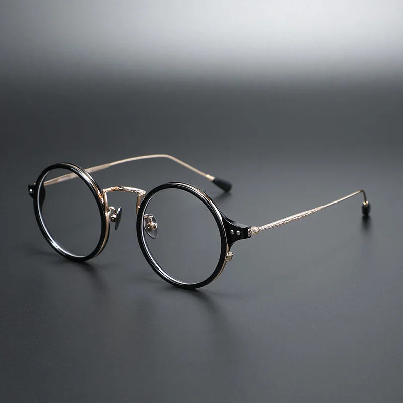 Cubojue Unisex Full Rim Round Tr 90 Titanium Reading Glasses 48133